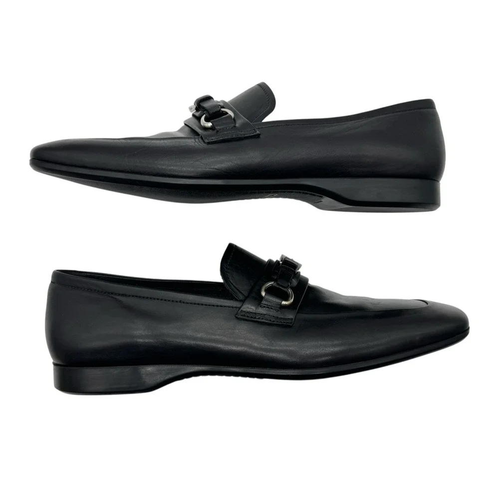 Prada Black Leather Buckle‎ Loafers Men's US 7 Made in Italy New In Box - Picture 3 of 13